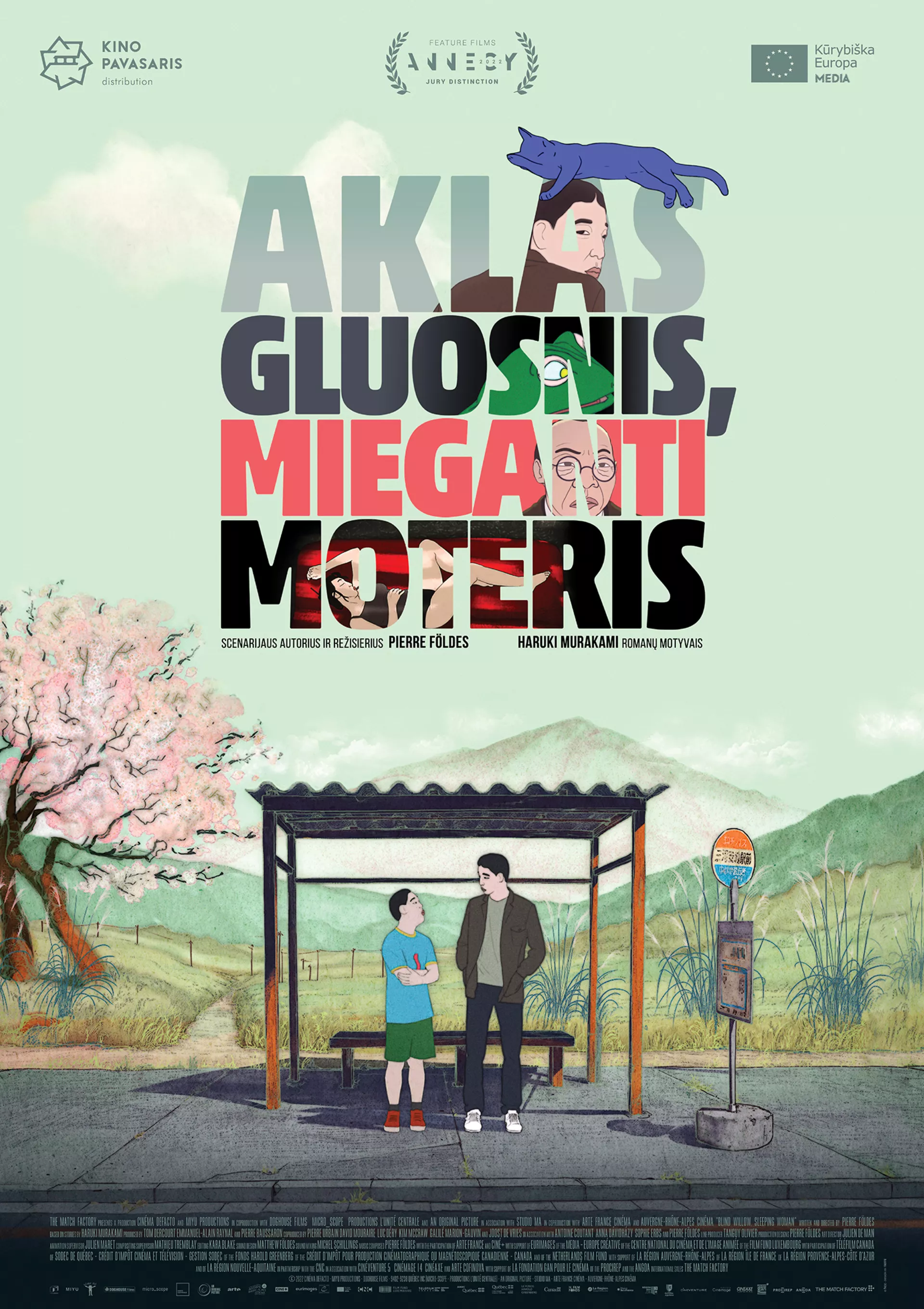Aklas gluosnis, mieganti moteris