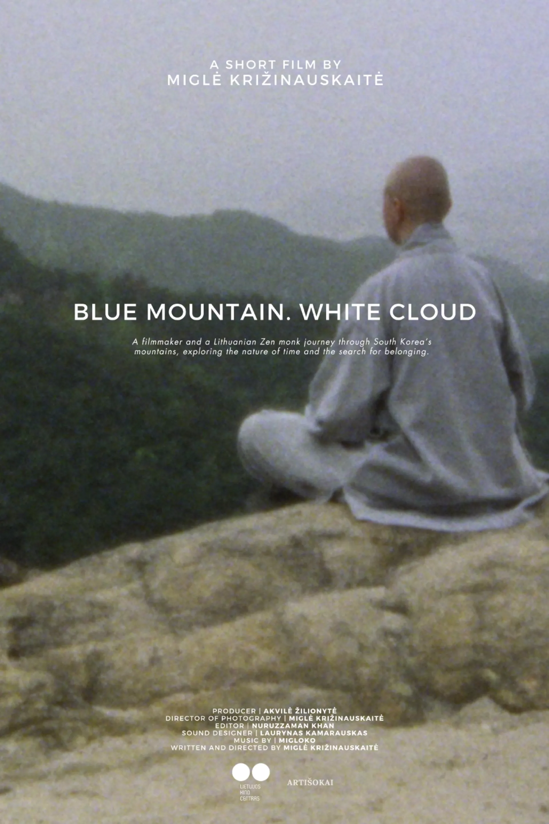 Mėlynas kalnas. Baltas debesis